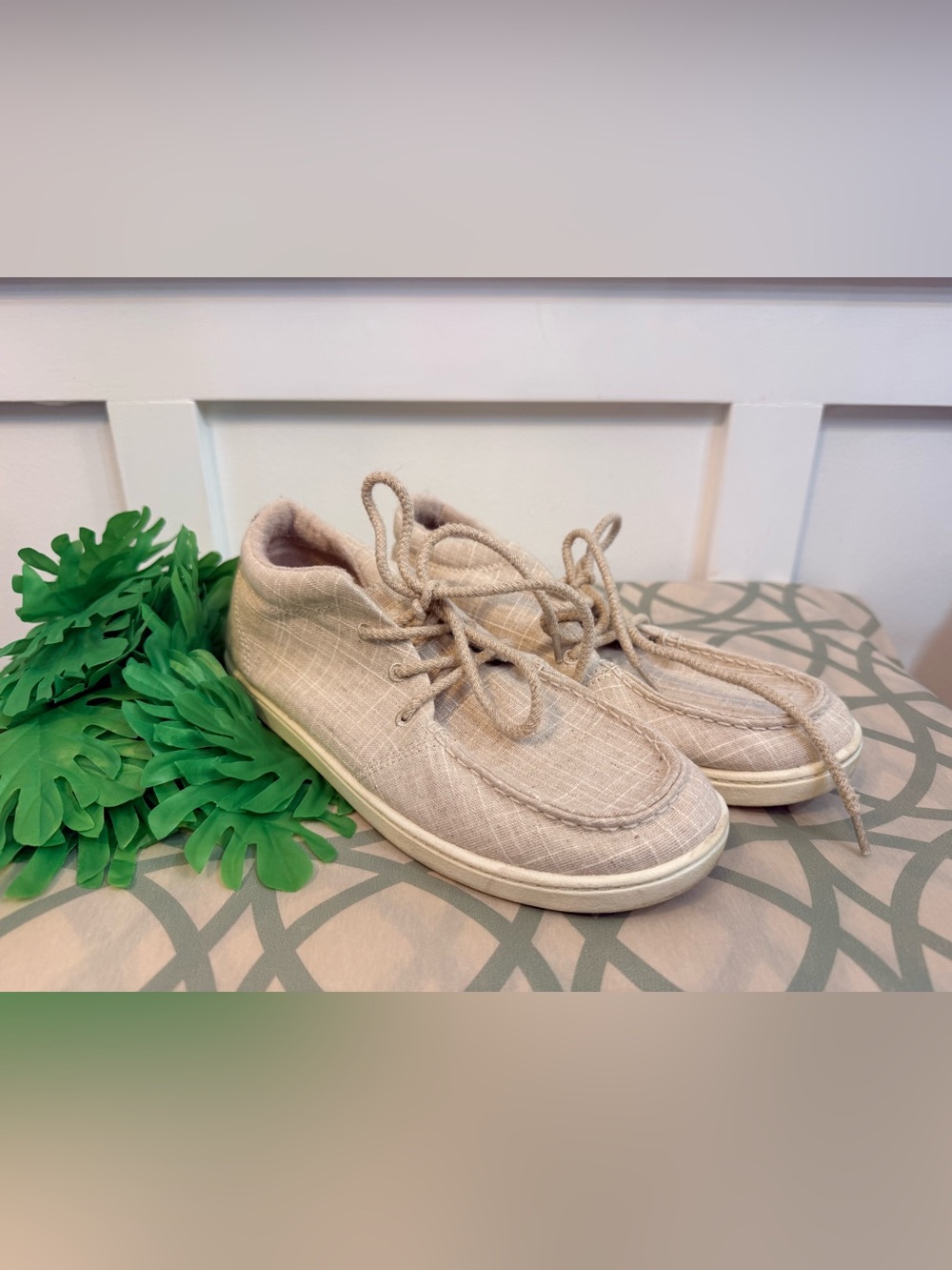 ROXY Minnow Mid-Top Slip-On Canvas Sneakers - Beige/Cream